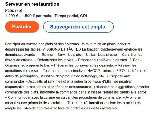 offres d'emploi sans paragraphe