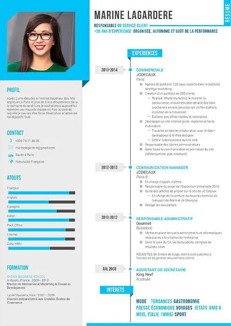 Voici un modèle de CV et un modèle de lettre de motivation facilement 