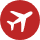 icone avec voyage rouge
