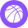 icone avec basketball violete