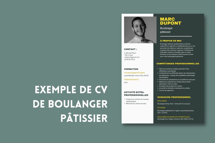 cv boulanger pâtissier