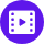 icone avec cinema violete
