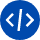 icone avec coding bleu marine