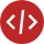 icone avec coding rouge