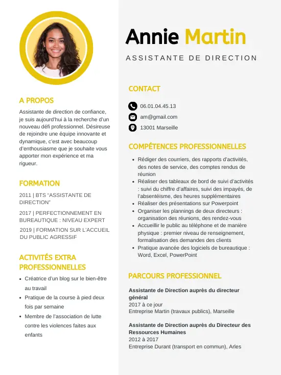 cv assistante de direction