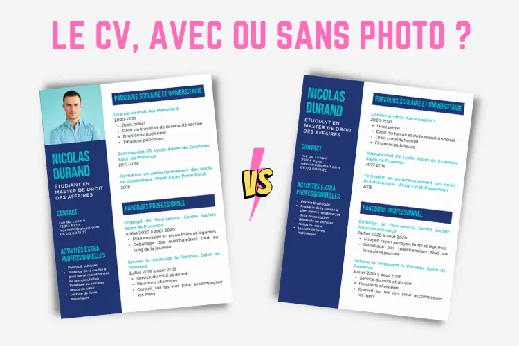 cv avec ou sans photo