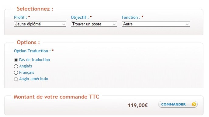 Formule tarifaire CVClick