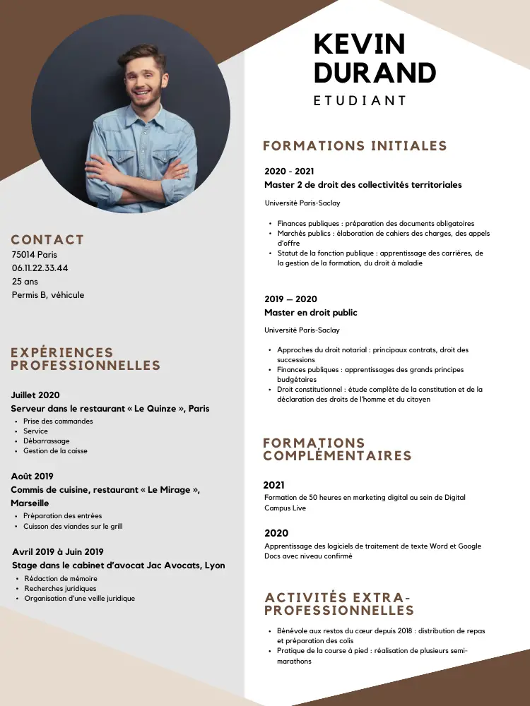 cv etudiant