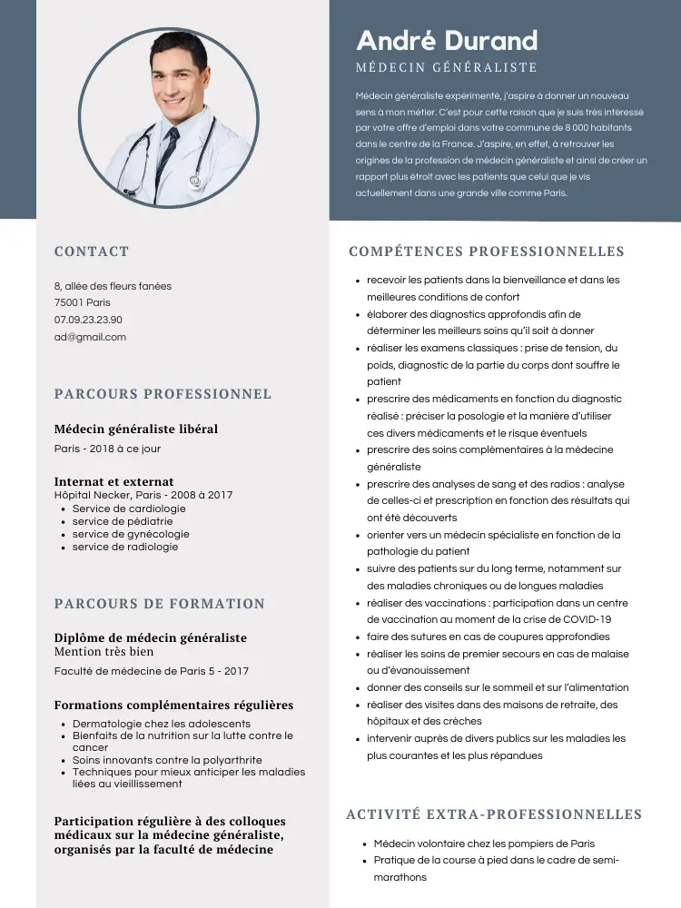 cv medecin generaliste