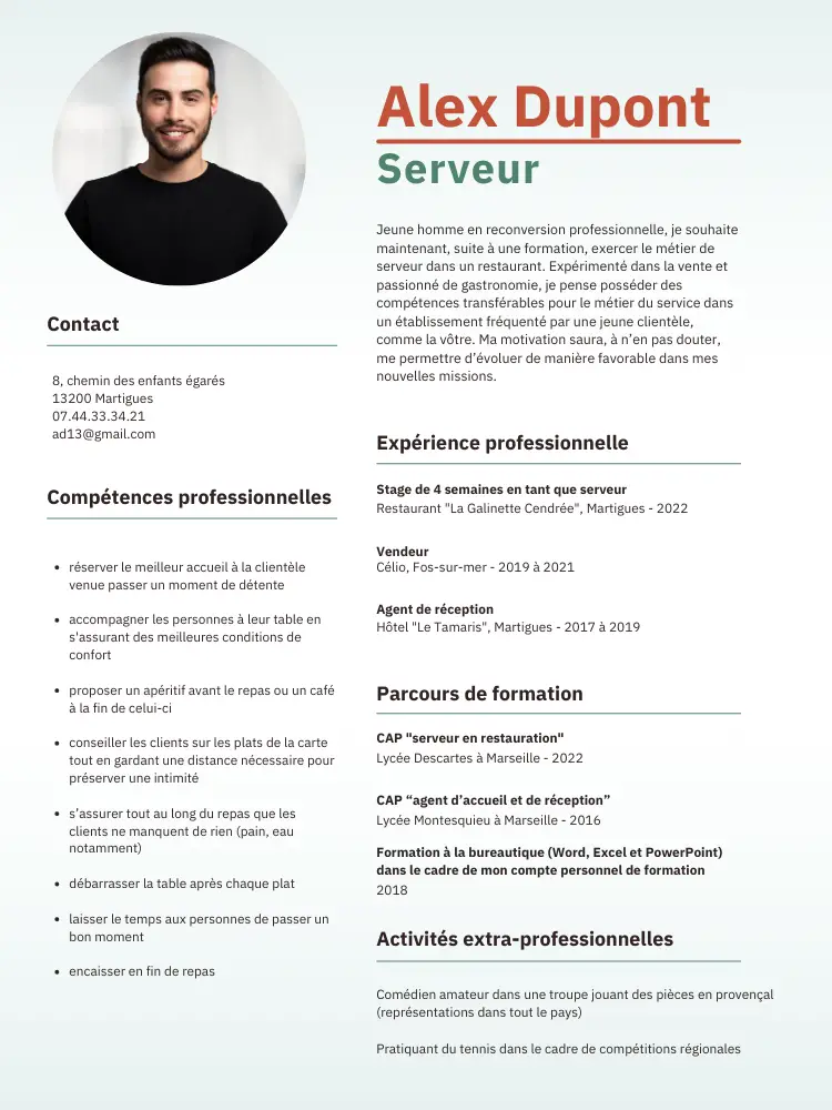 cv serveur