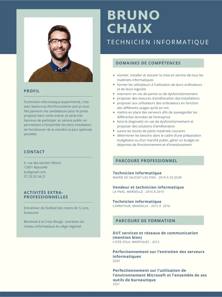 cv technicien informatique