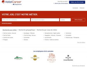 Page d'accueil d'HotelCareer