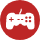 icone avec jeux videos rouge