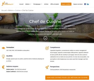 Fiche métier sur JobHospitality