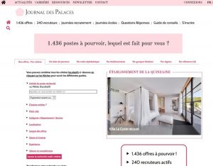 Sélecteur d'emploi du Journal des Palaces