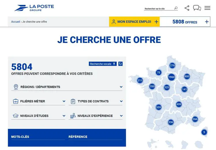 la poste les offres d'emploi