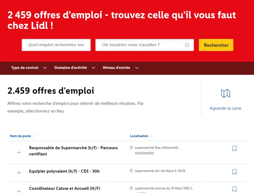 lidl offres d'emploi