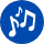 icone avec musique bleu marine