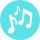 icone avec musique bleu