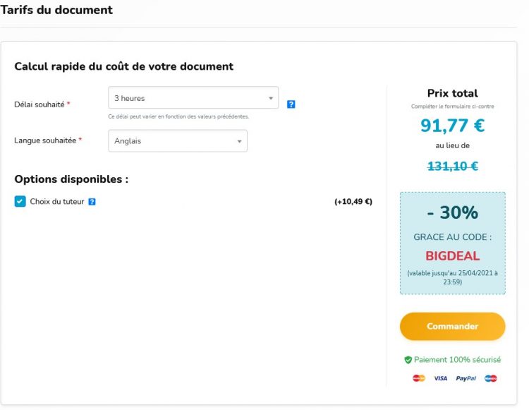 Le prix d'un CV rédigé sur MyStudies