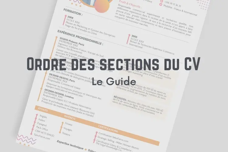 ordre sections cv