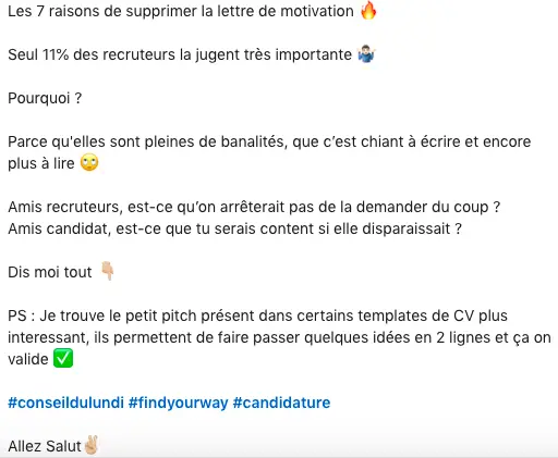 exemple de post engageant linkedin