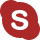 icone skype rouge
