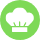 icone avec toque verte claire