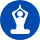 icone avec yoga bleu marine