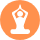 icone avec yoga orange