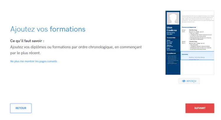 Création d'un CV sur Zety (image 10/19)
