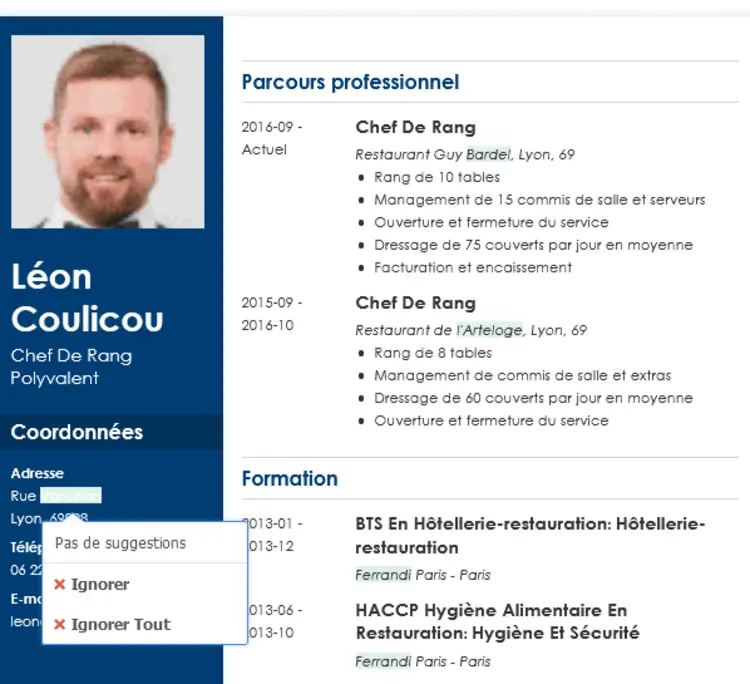 Création d'un CV sur Zety (image 16/19)